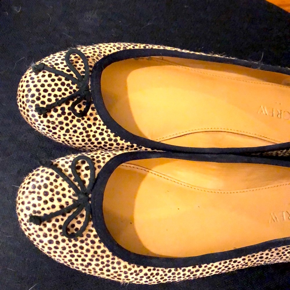 J. Crew Cream and Black Dotted Loafers